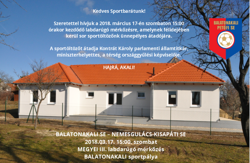 Öltöző avató és labdarúgó mérkőzés