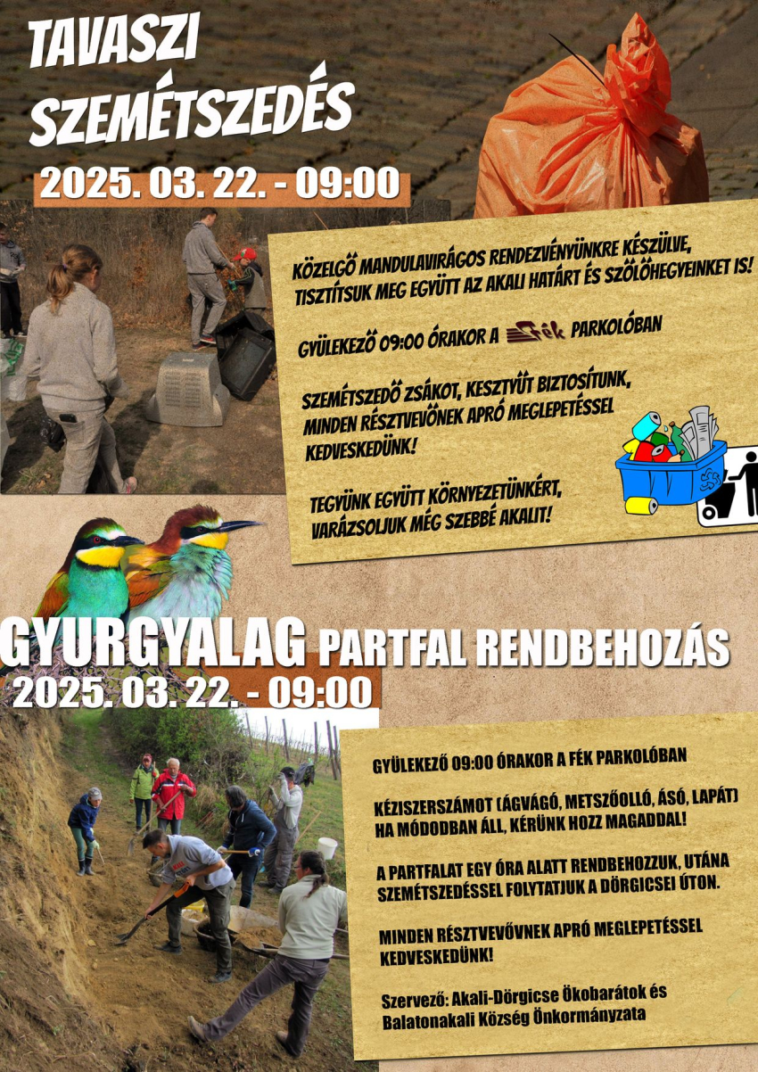 Tavaszi szemétszedés és a gyurgyalag partfal rendbehozása
