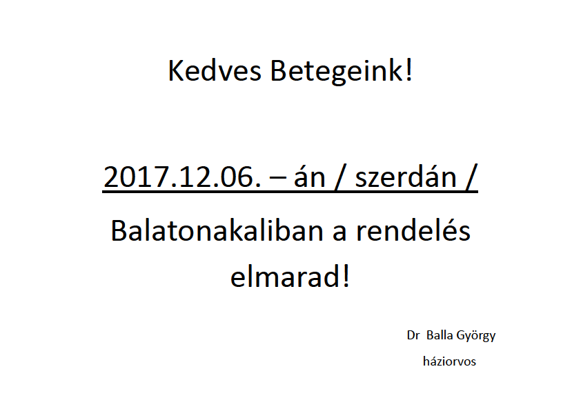 Háziorvosi Tájékoztatás