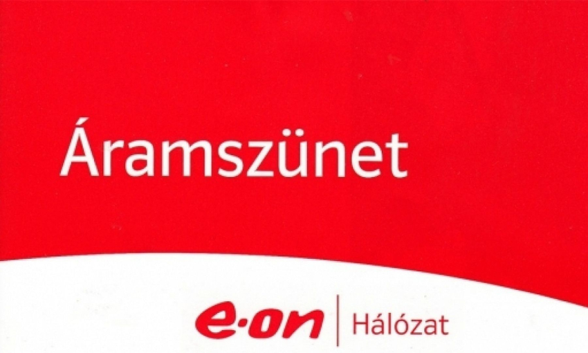 Tervezett áramszünet