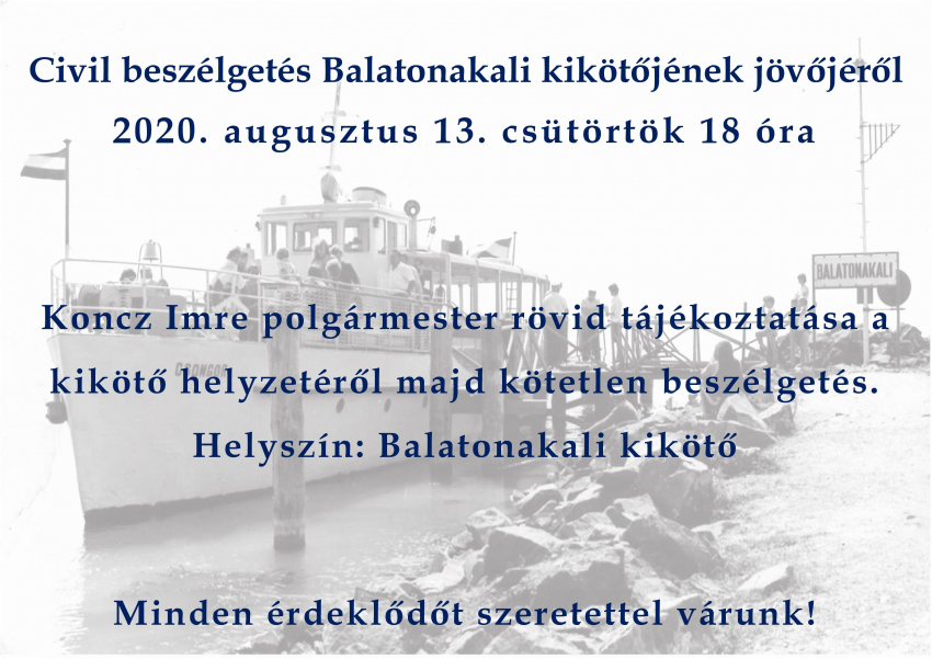 Civil beszélgetés Balatonakali kikötőjének jövőjéről
