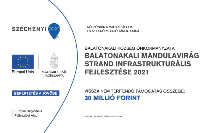 Balatonakali Mandulavirág Strand infrastrukturális fejlesztése 2021