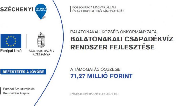 Balatonakali vízkár-elhárítási tervének végrehajtása keretében - a sorozatos elöntések miatt halaszthatatlanná vált - csapadékvíz elvezetés fejlesztése