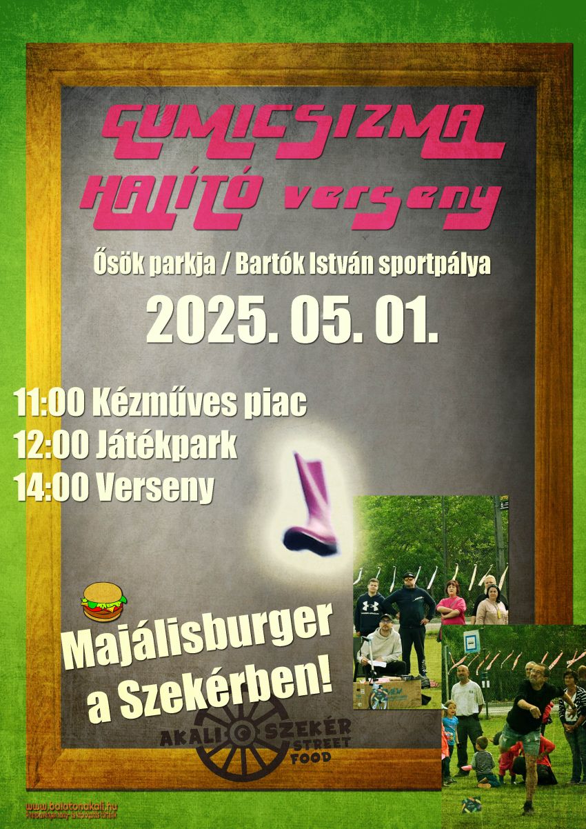 Gumicsizma hajító verseny és kézműves piac