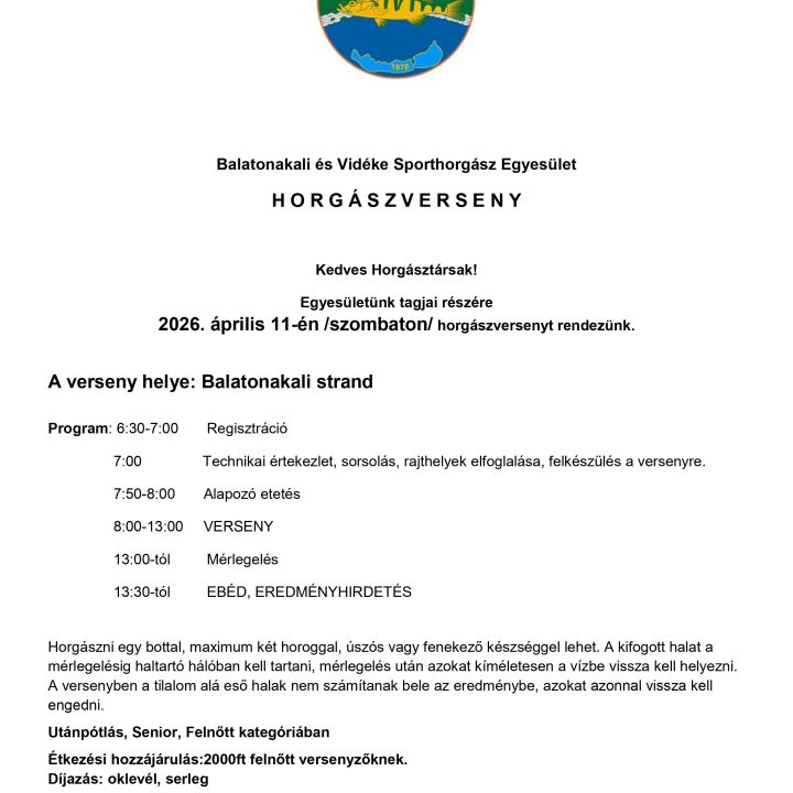 Szezonnyitó horgászverseny