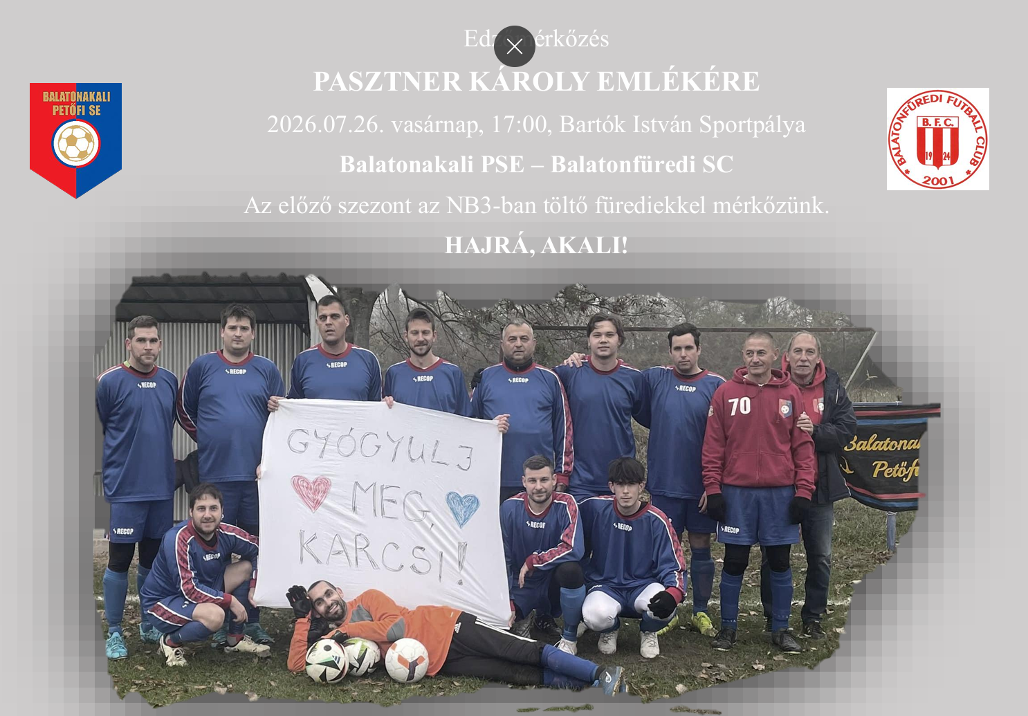 Edzőmérkőzés Pasztner Károly emlékére