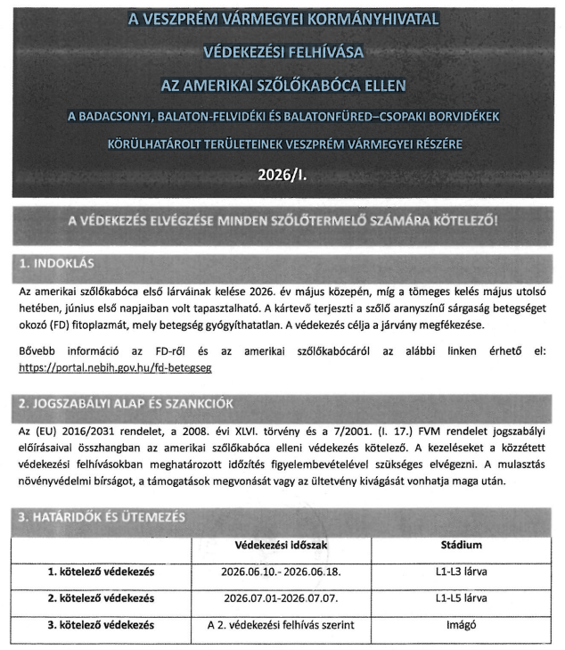 Kötelező védekezés