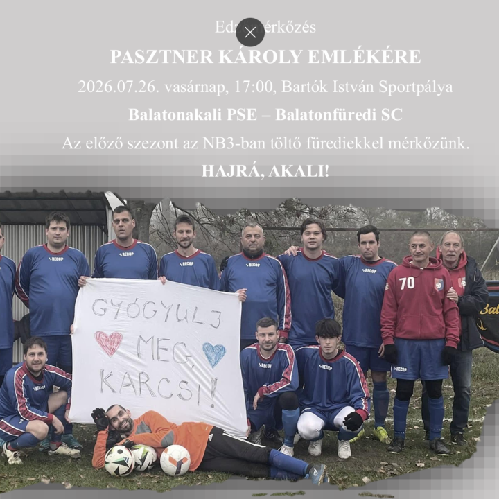 Edzőmérkőzés Pasztner Károly emlékére