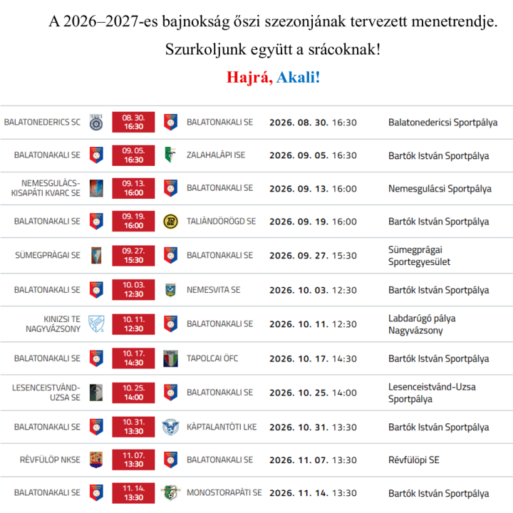 Bajnoki rajt a hétvégén!